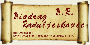 Miodrag Raduljesković vizit kartica